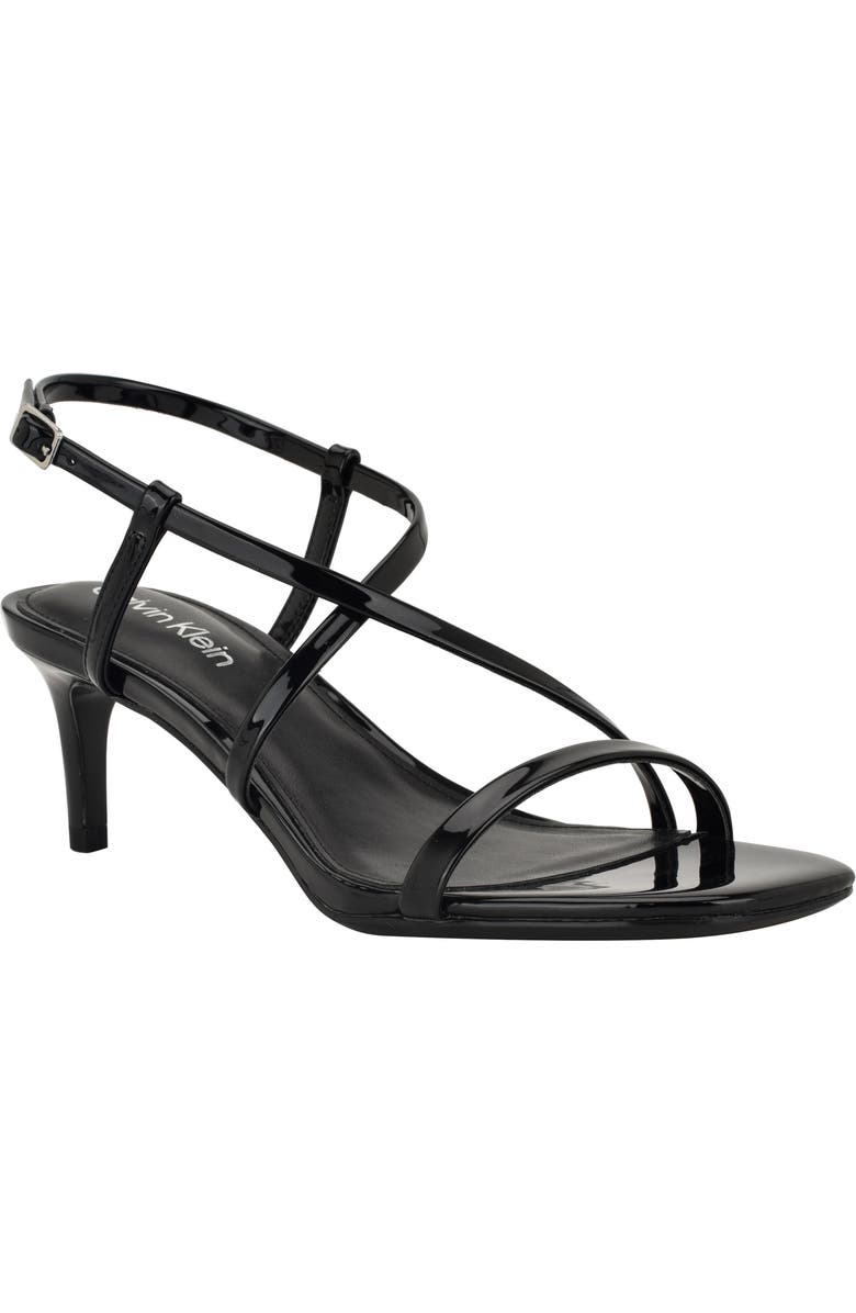 Calvin Klein Ishaya Ankle Strap Sandal, Main, color, Black Patent