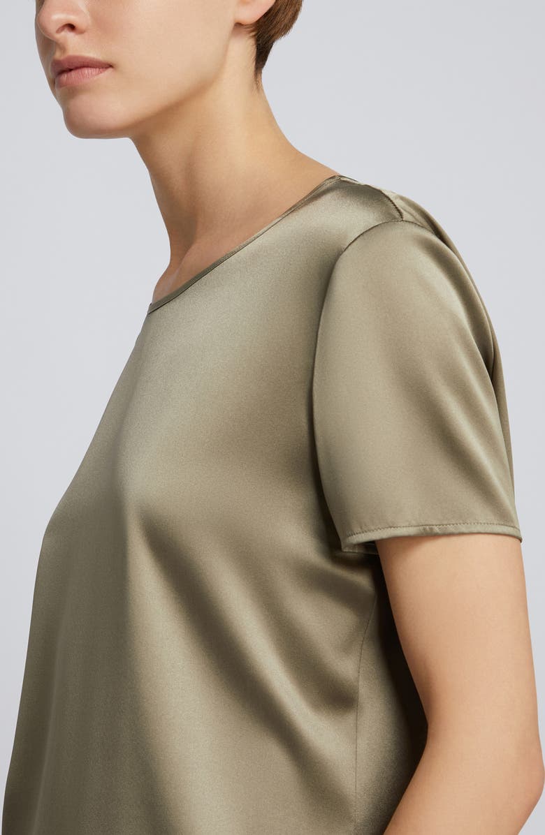MM by Max Mara Cortona Stretch Silk Top, Alternate, color, Horn Grey Green