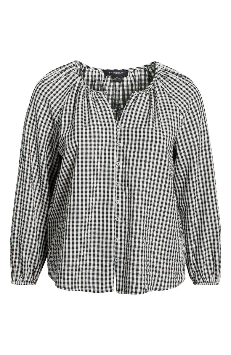 Sanctuary Perfect Gingham Button-Up Shirt, Main, color, Black