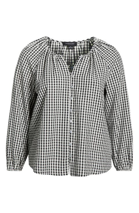 Perfect Gingham Button-Up Shirt (Plus Size)