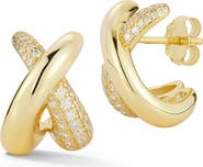 GLAZE JEWELRY 'X' Cubic Zirconia Crossover Stud Earrings