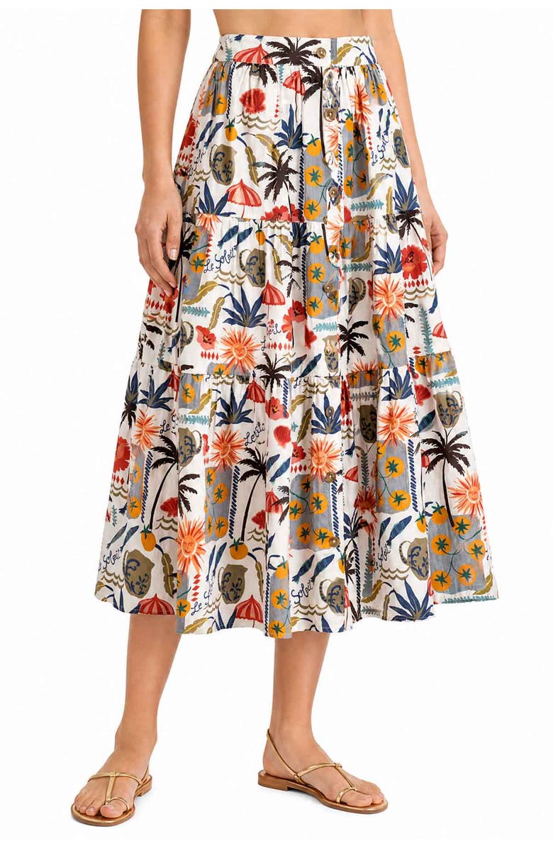 Change of Scenery Joanna Tiered Maxi Skirt, Main, color, Riviera