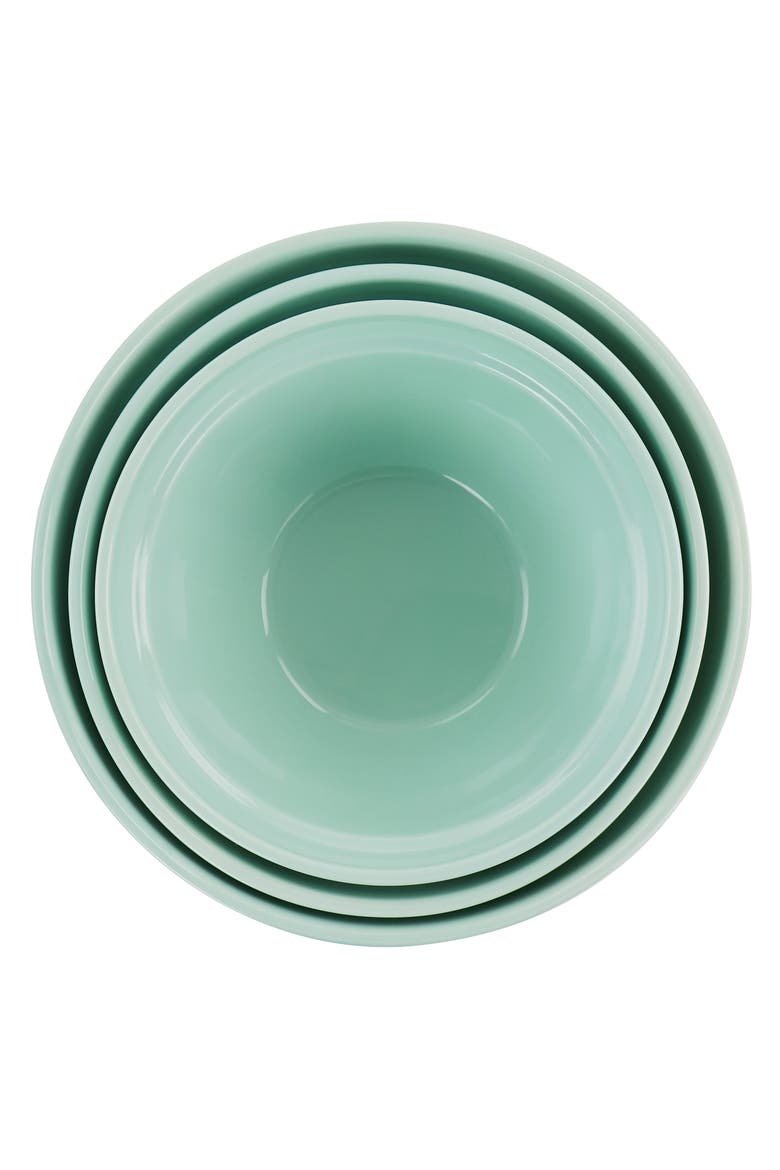3 piece Stoneware Bowl Set, Alternate, color, Turquoise