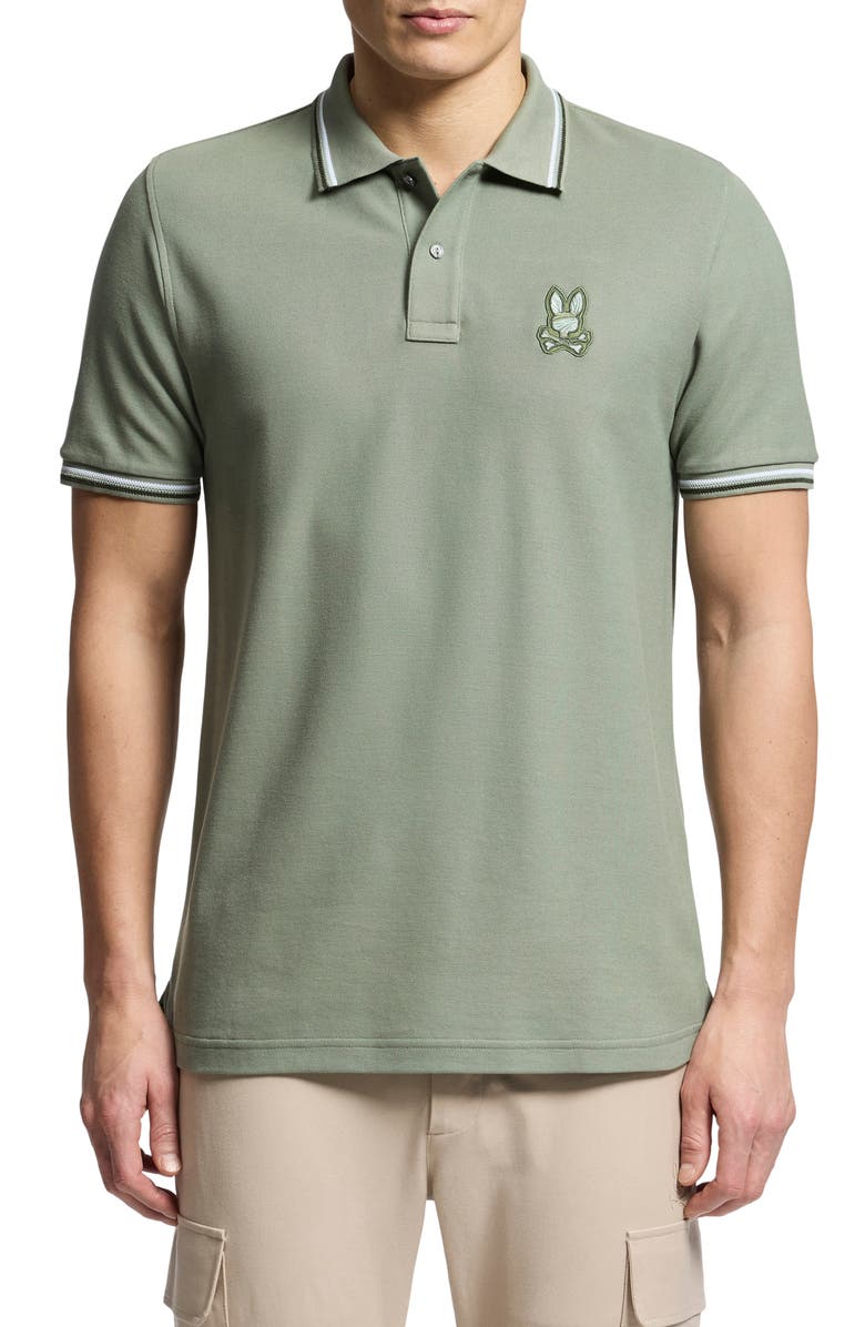 Psycho Bunny Baxter Tipped Pima Cotton Piqué Polo, Main, color, Ssr