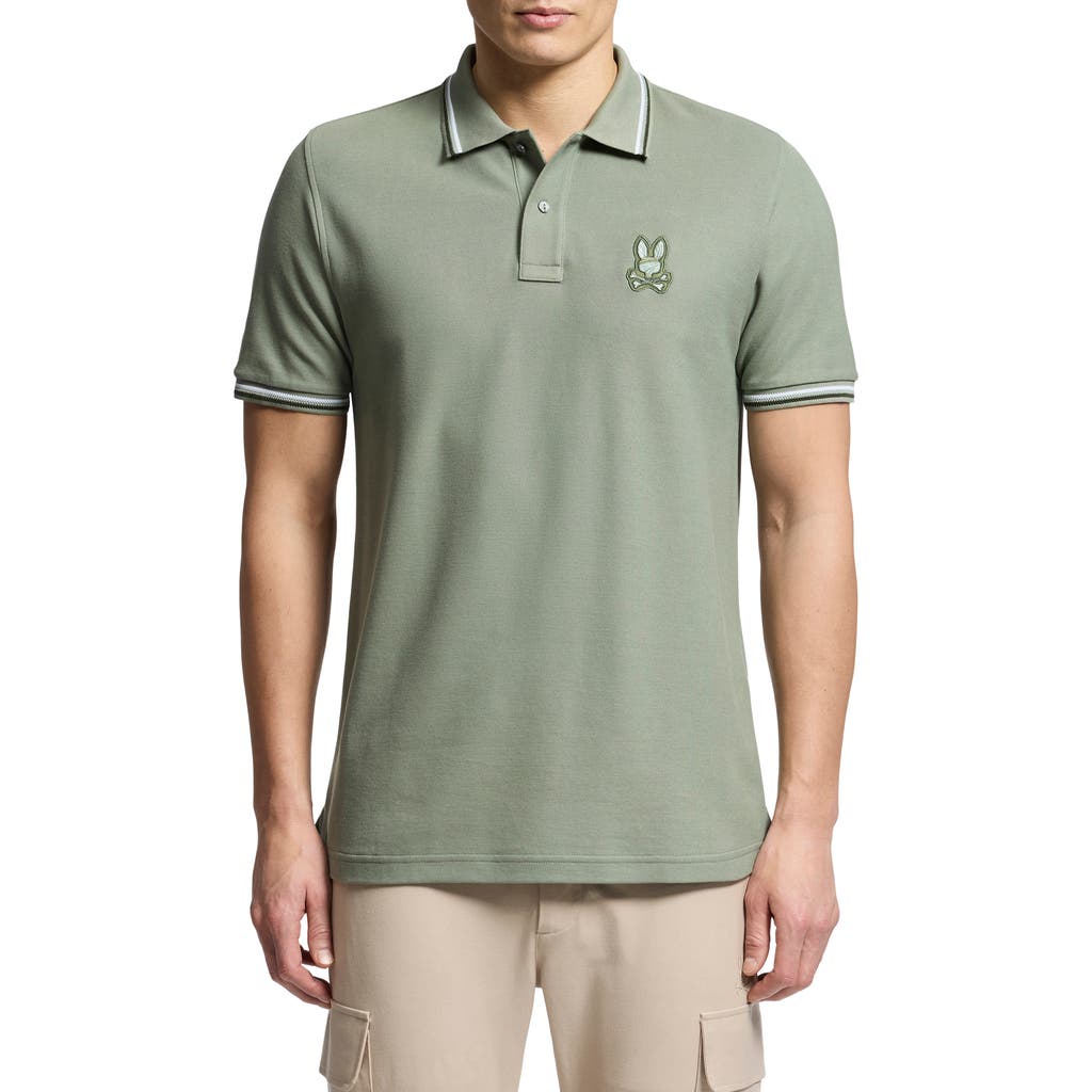Psycho Bunny Baxter Tipped Pima Cotton Piqué Polo In Sea Spray