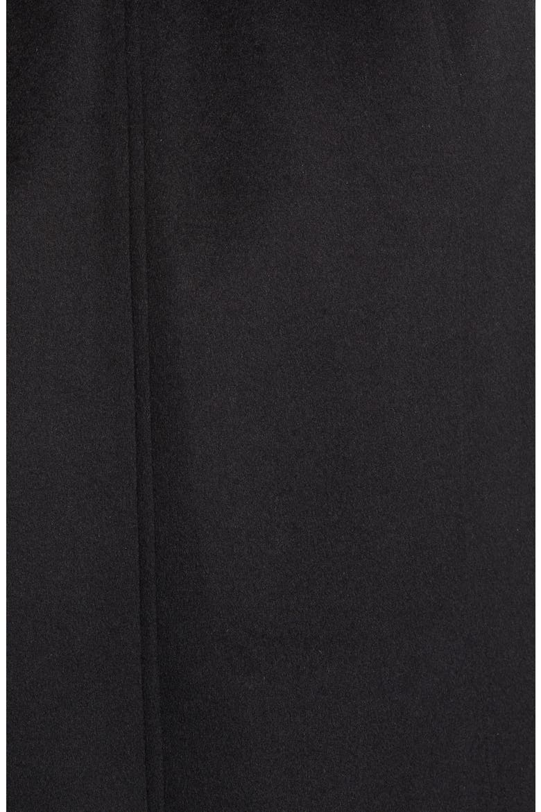 Faux Leather & Wool Blend Coat with Faux Fur Collar, Alternate, color, BLACK