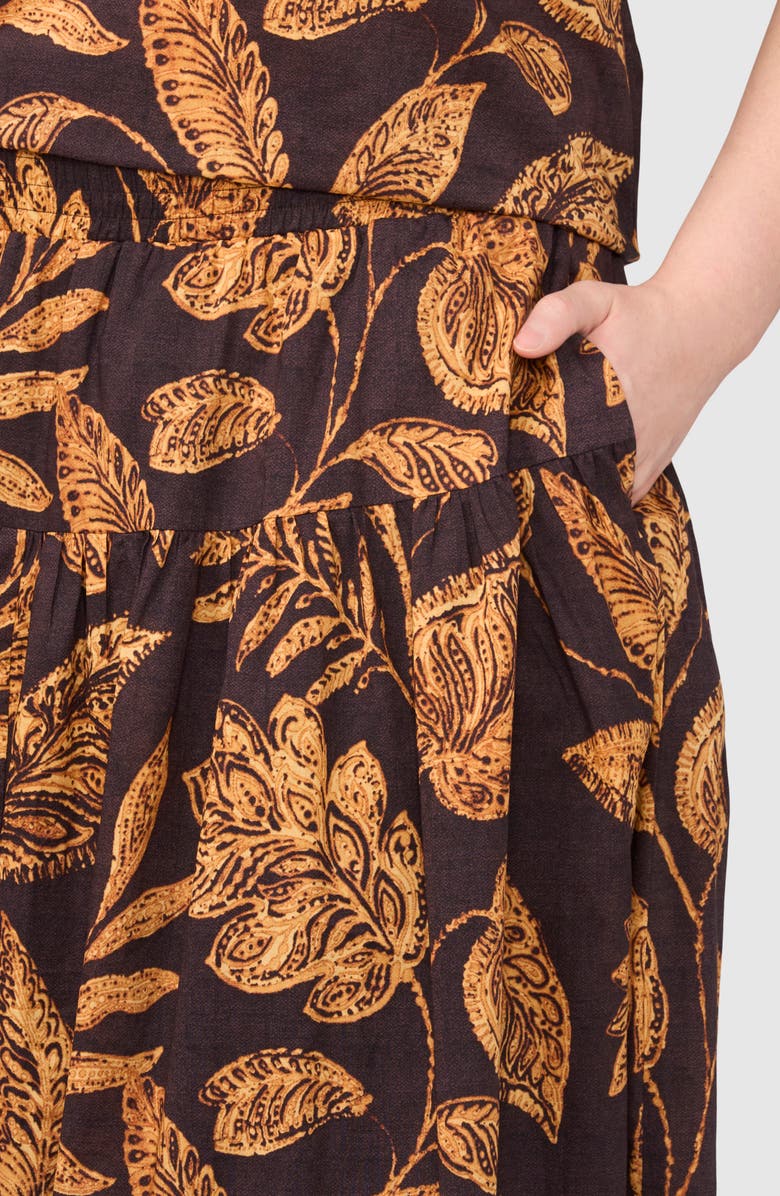 Halogen<sup>®</sup> Tiered Floral Cotton Maxi Skirt, Alternate, color,