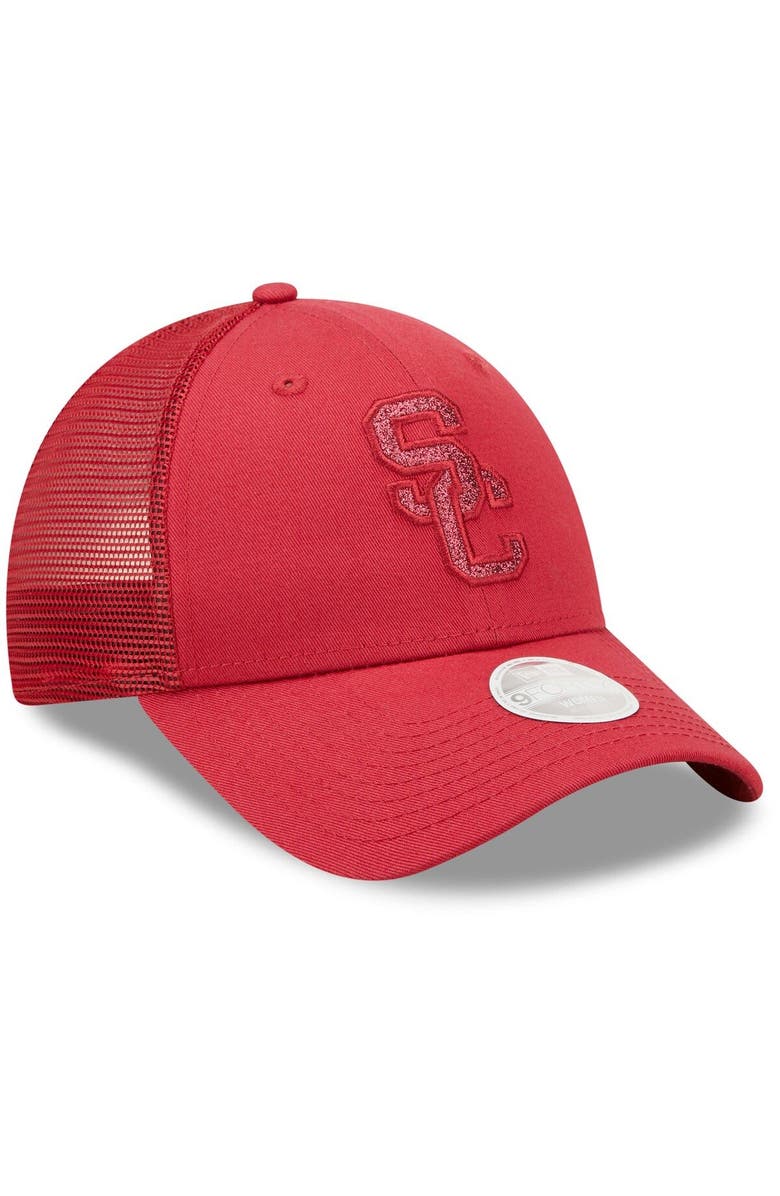 New Era Women's New Era Cardinal USC Trojans 9FORTY Logo Spark Trucker Snapback Hat, Alternate, color,