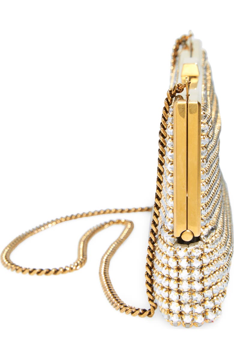 Saint Laurent Crystal Mesh Frame Clutch, Alternate, color,