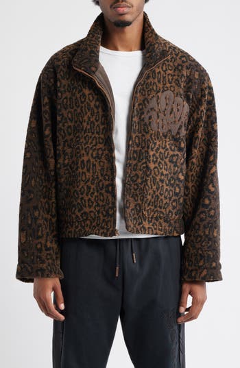 HONOR THE GIFT Cheetah High Pile Fleece Jacket in Brown at Nordstrom Rack, Size Large