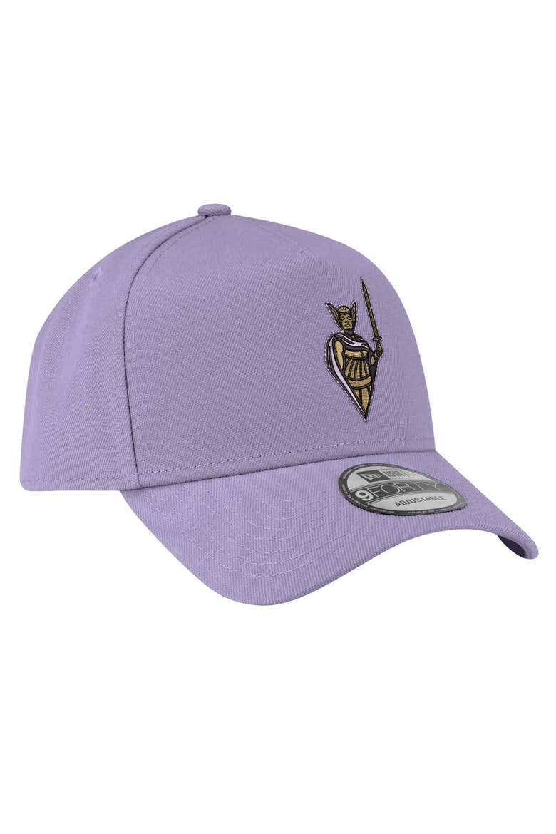 Men's New Era  Violet Golden State Valkyries Core Logo A-Frame 9FORTY Adjustable Hat, Alternate, color, Violet