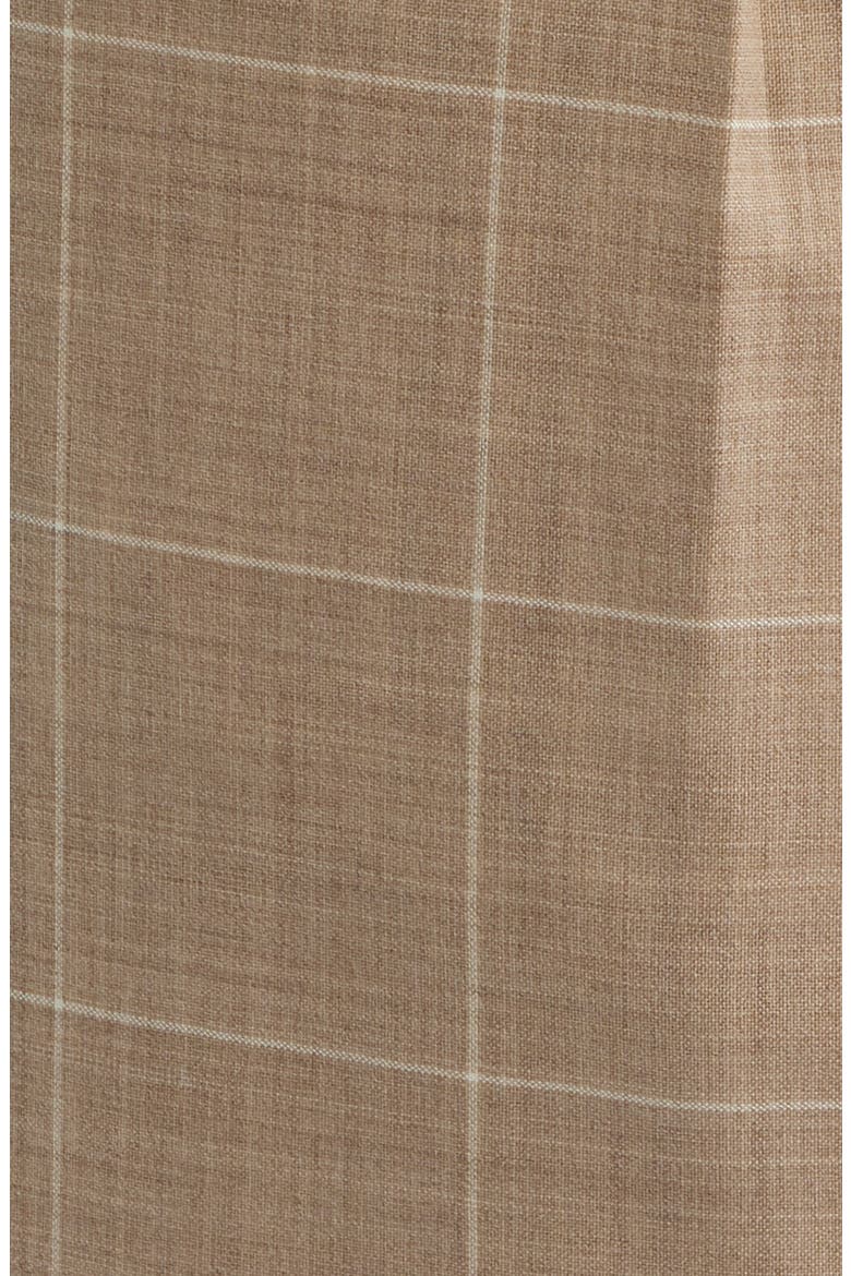 Danny Pleated Windowpane Check Wool Dress Pants, Alternate, color, BEIG/ KHAKI