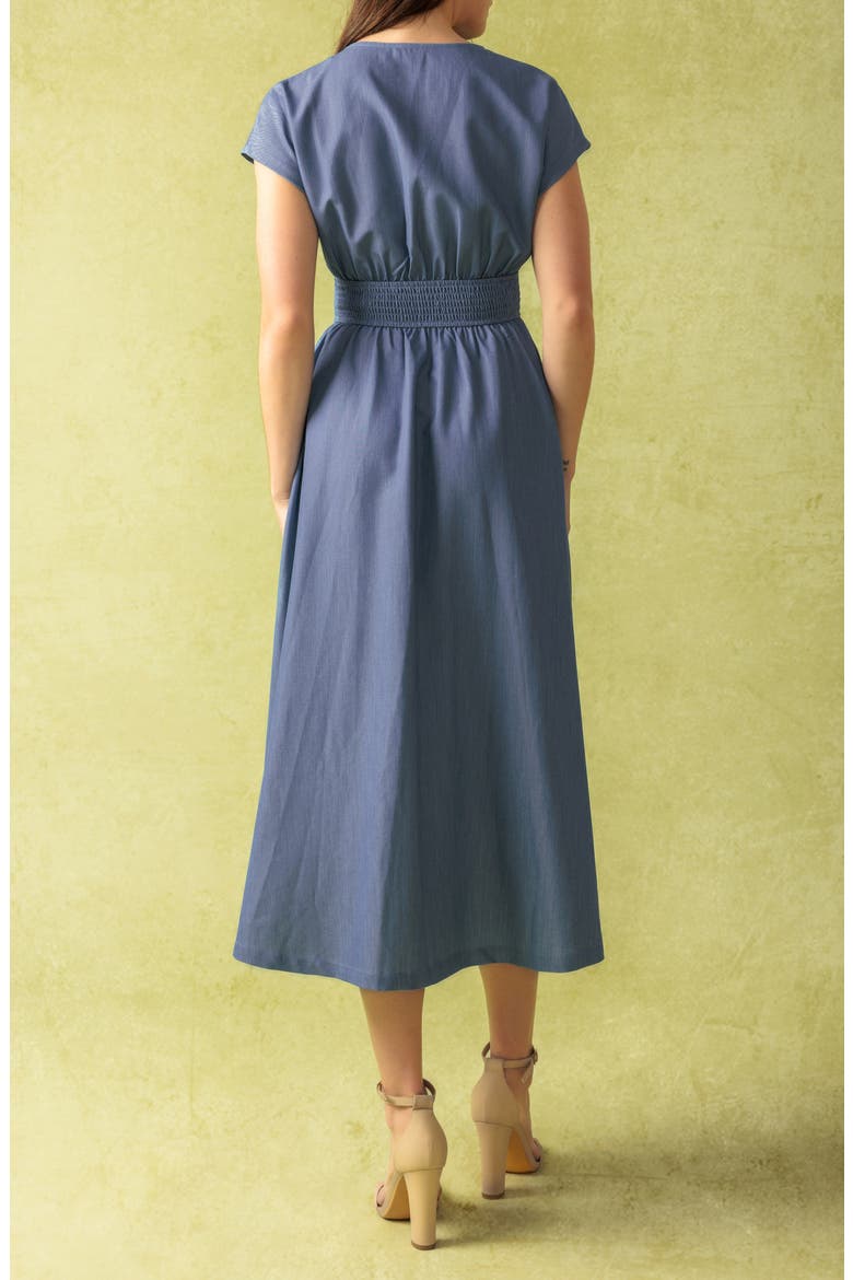 Buttoned Midi Dress, Alternate, color, SLATE BLUE