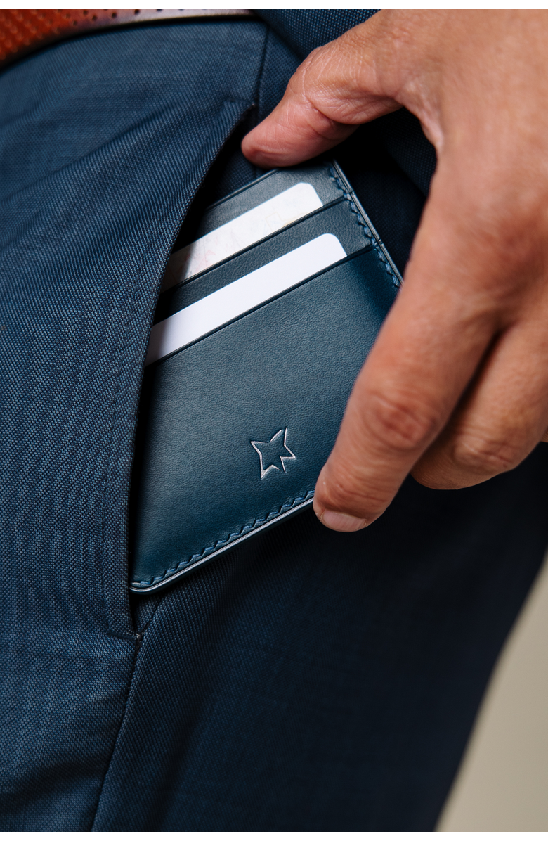 Bluebonnet Le Petit Prince Italian Leather Card Wallet, Alternate, color, Midnight Blue