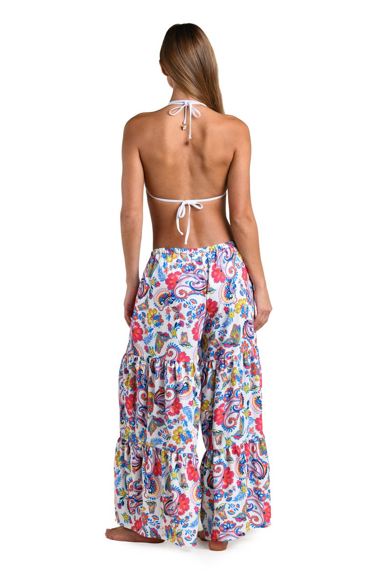 Butterfly High Tiered Cover-Up Pants, Alternate, color, MULTI
