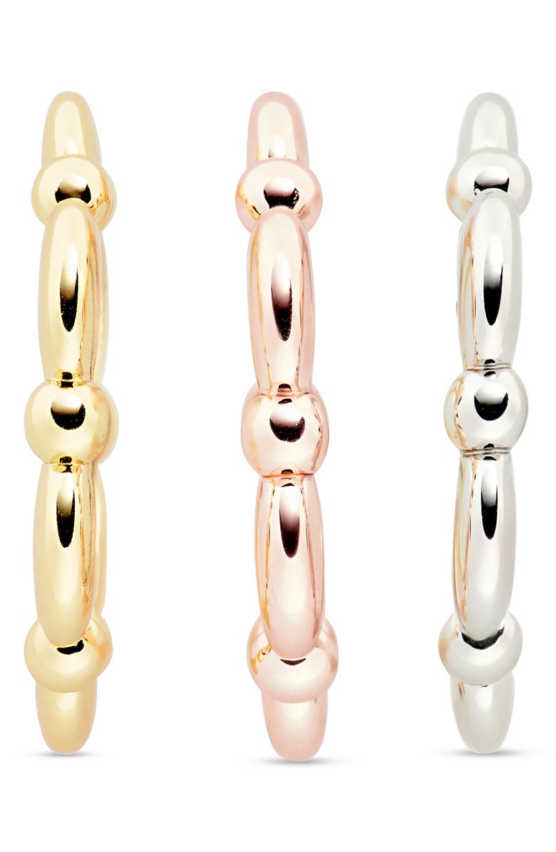 Covet Set of 3 Mixed Metal Bead Rings, Alternate, color, Tri Tone