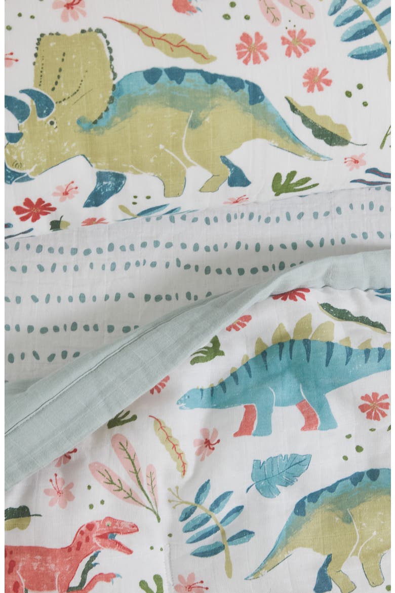 Toddler Cotton Muslin Bedding Set, Alternate, color, PINK DINOS