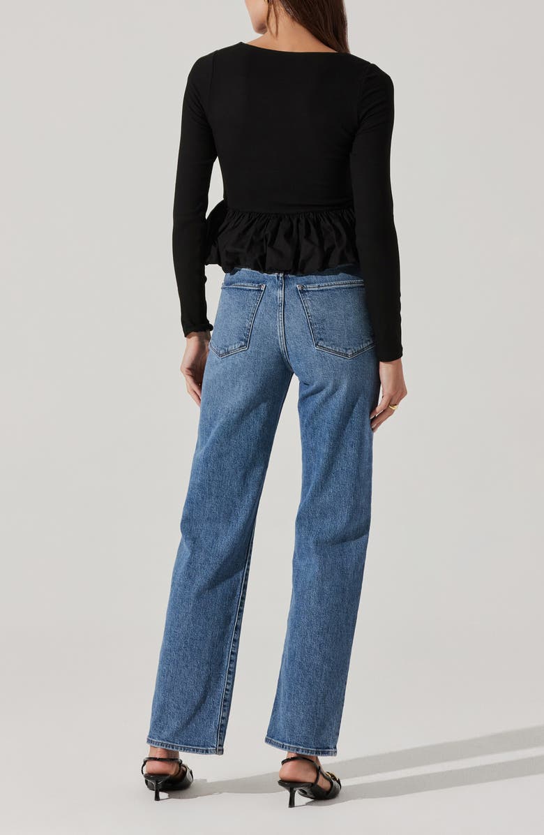 ASTR the Label Bubble Peplum Top, Alternate, color, Black