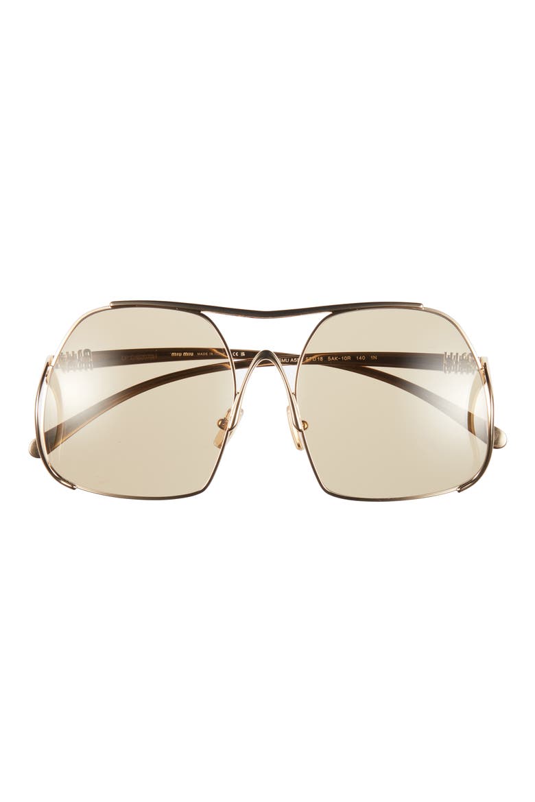 57mm Square Sunglasses, Main, color, GOLD / YELLOW