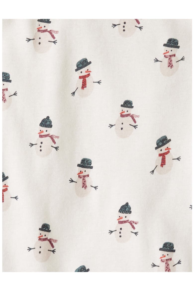 Kids' Print Fitted Organic Cotton Two-Piece Pajamas, Alternate, color, SNOWMAN