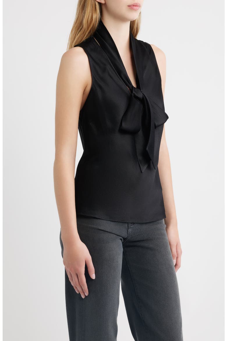 Poppy Tie Neck Sleeveless Top, Alternate, color, BLACK