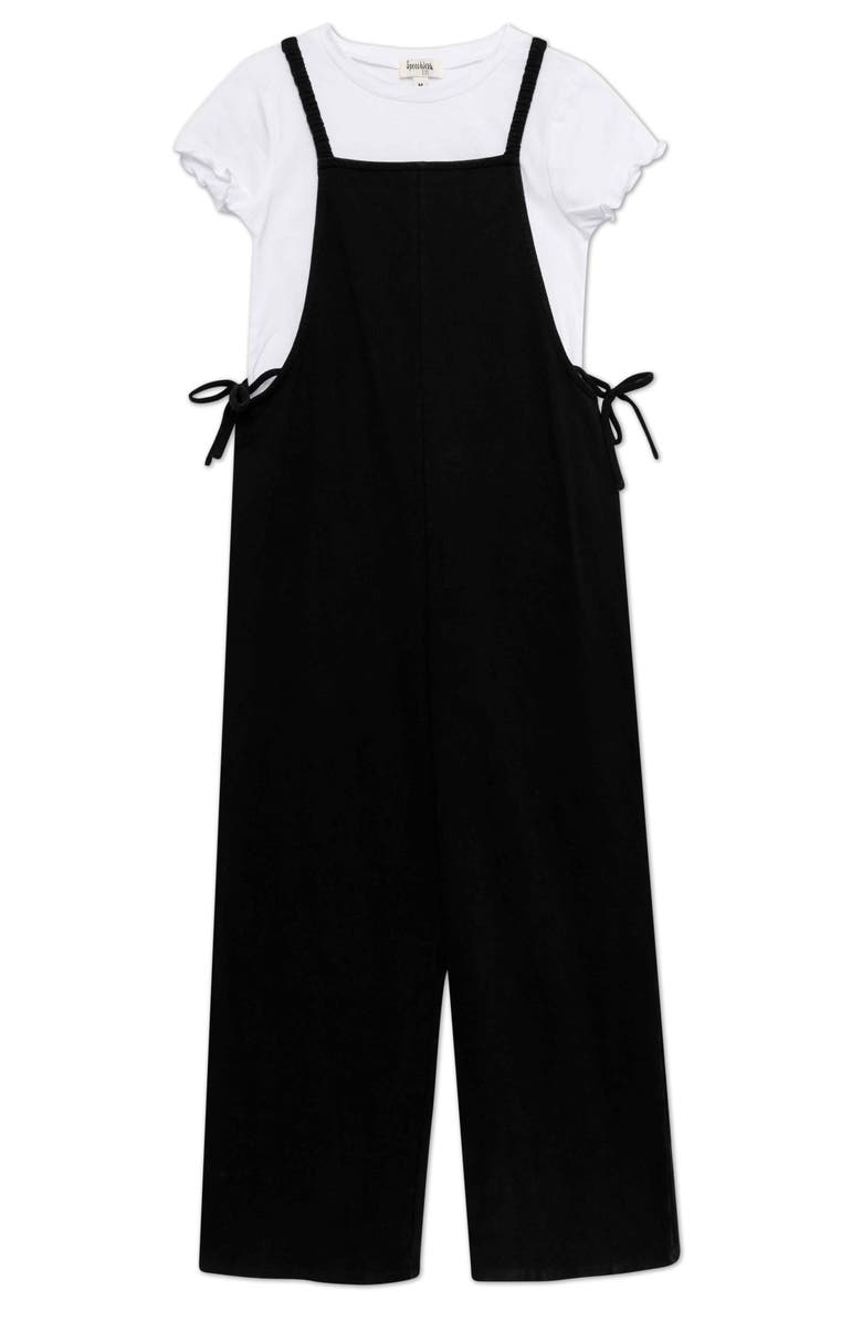 Speechless Kids' Side Tie Romper & Crew Tee Set, Main, color,