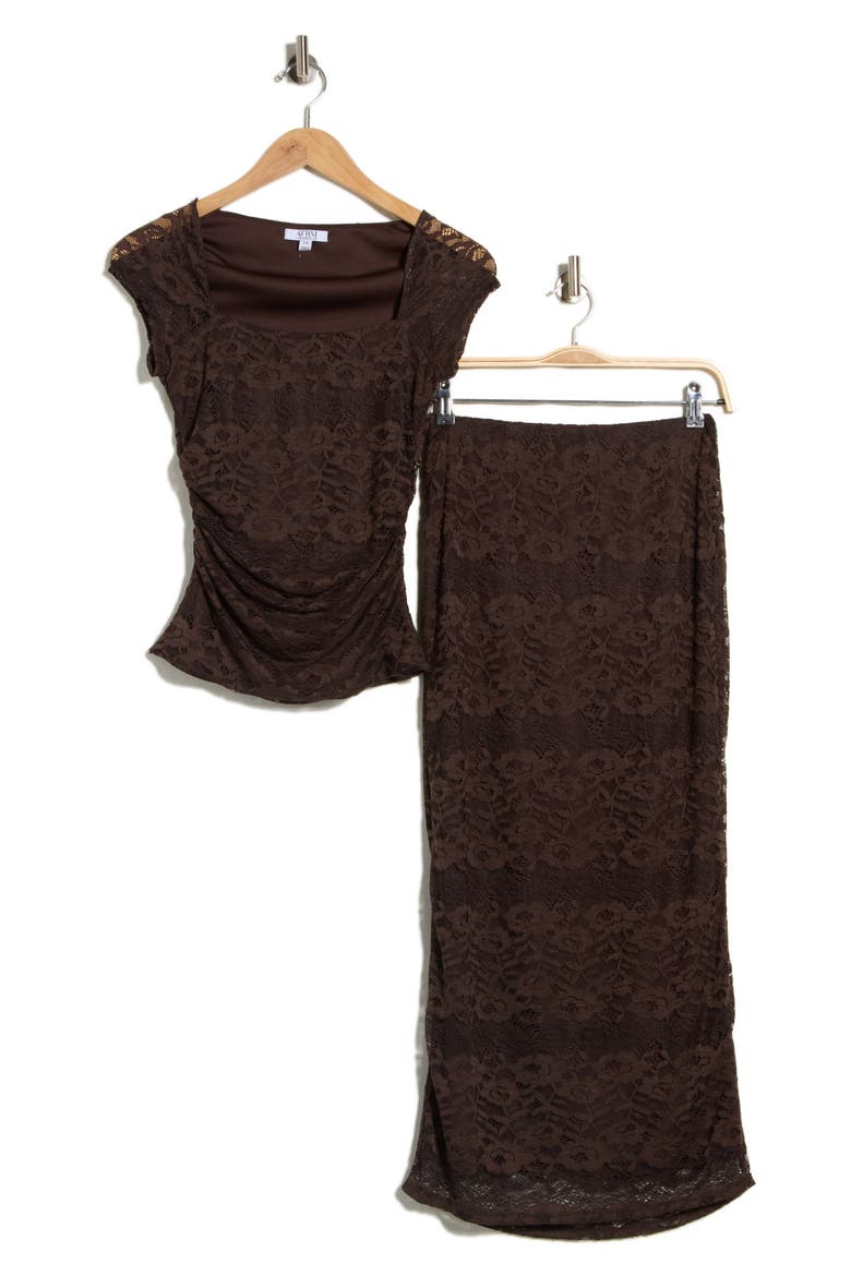 Rini Daisy Top & Skirt Set, Alternate, color, JAVA