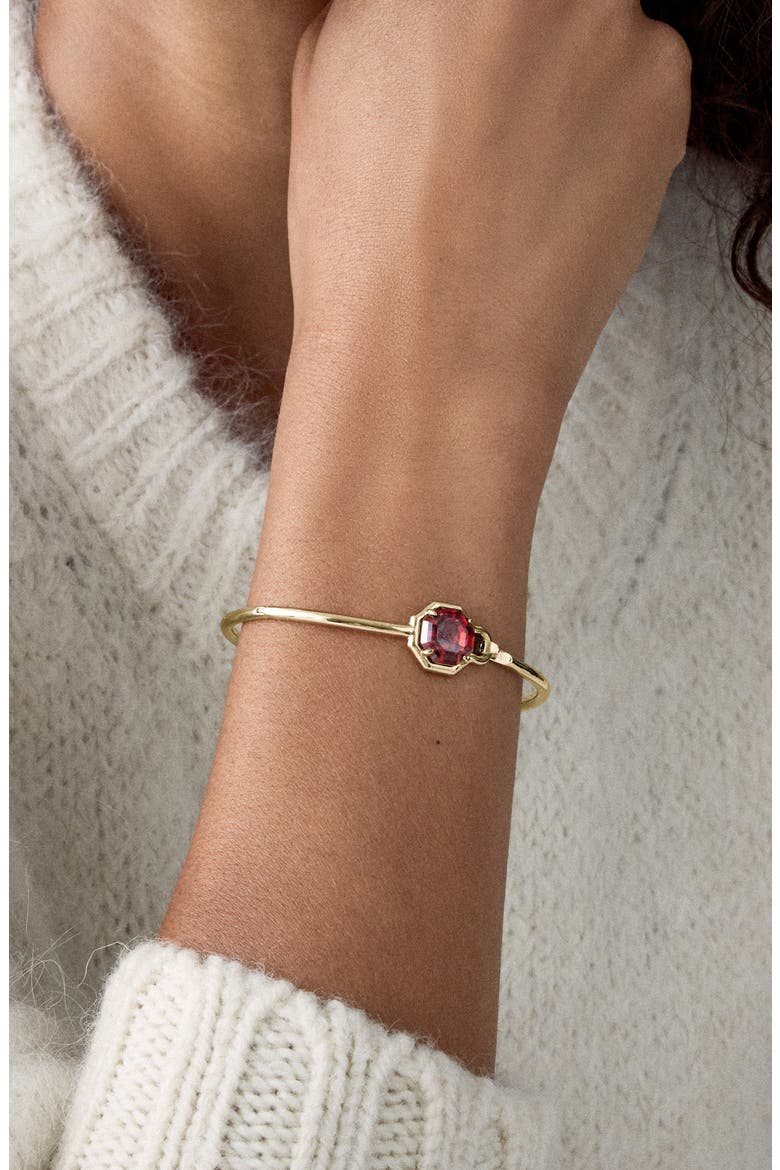 Opulence Octagon Stone Bangle, Alternate, color, RED