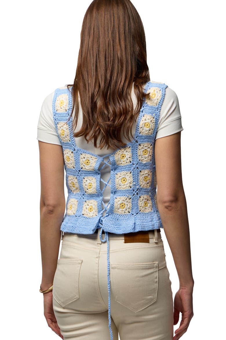 Crochet Sweater Vest, Alternate, color, LIGHT BLUE