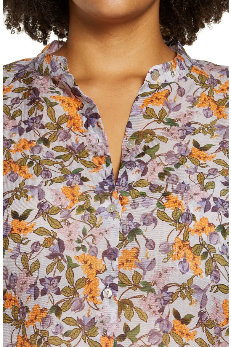 Wisteria Vine Button-Up Blouse, Alternate, color, VIOLETTA