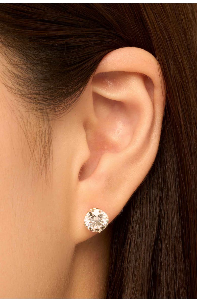 Oradina 14K Solid Gold Luminous 4 Carat Lab Diamond Large Studs, Alternate, color, White Gold, Lab Diamonds