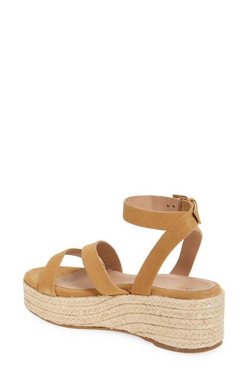 Lk Bennett Siena Ankle Strap Espadrille Platform Wedge Sandal In Tan