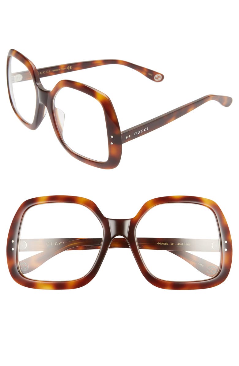 Gucci 58mm Irregular Square Sunglasses, Main, color,