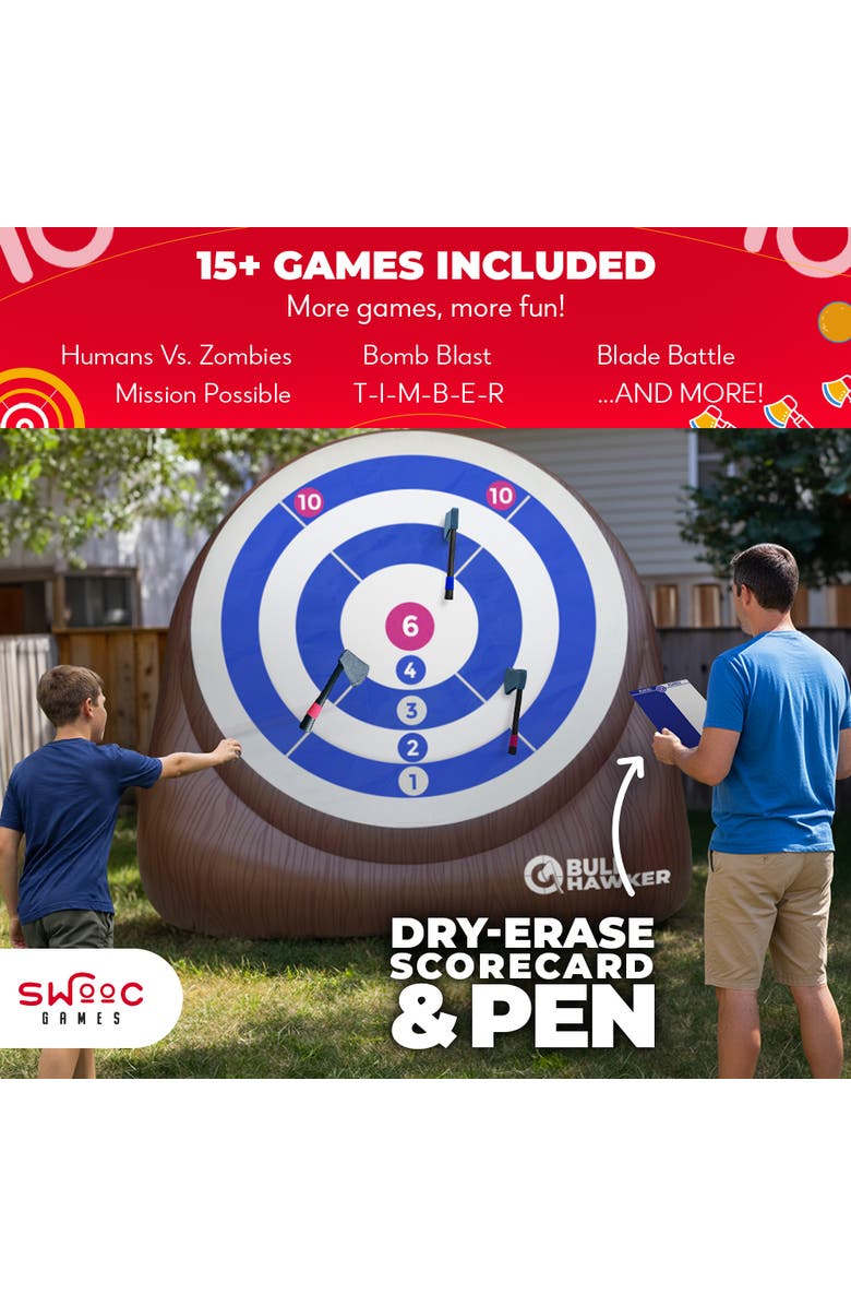 Swooc Games XL Bull Hawker - Giant Axe Darts Game, Alternate, color, Brown