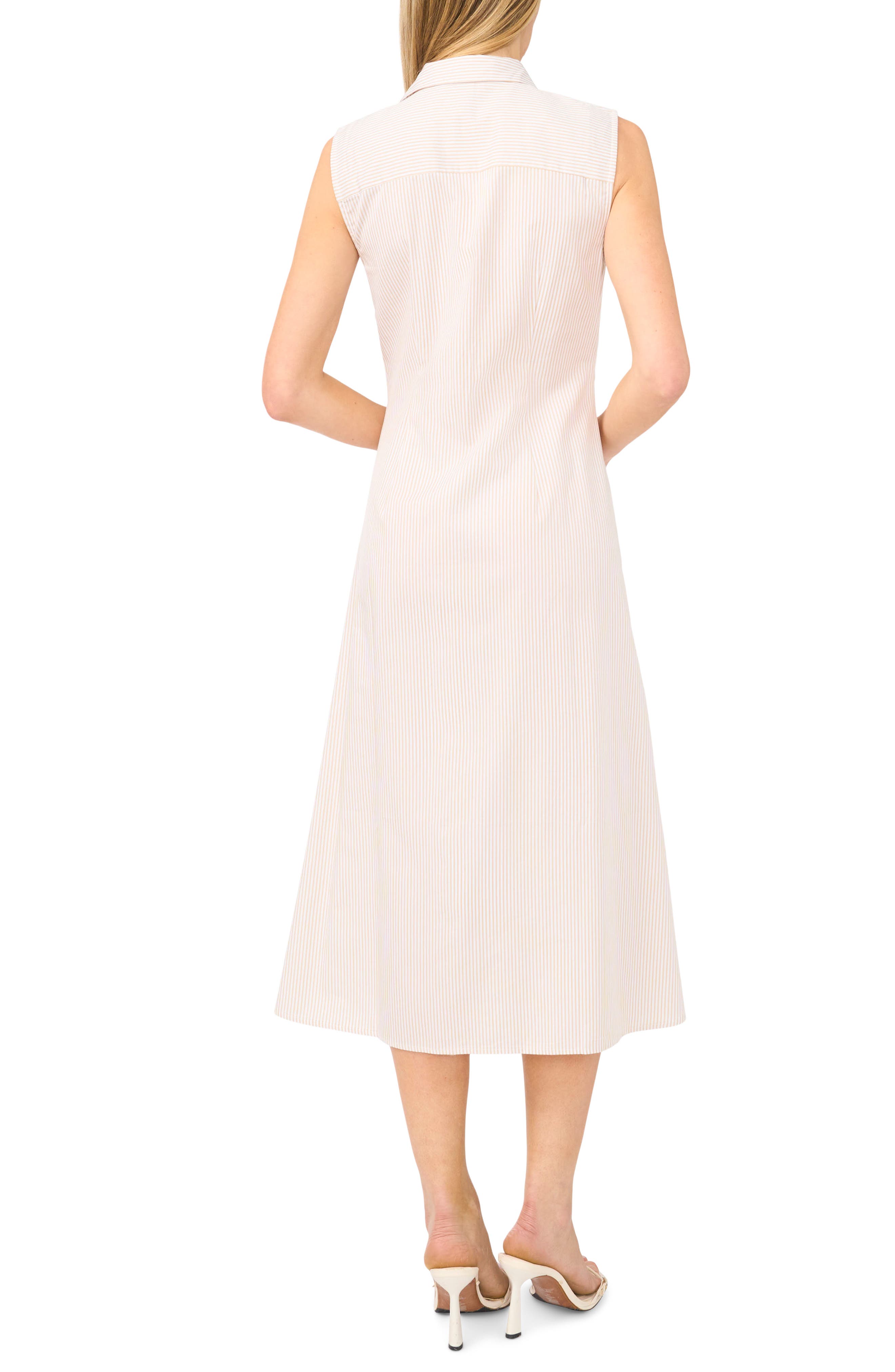 Stripe Twist Detail Sleeveless Cotton Shirtdress - image 2