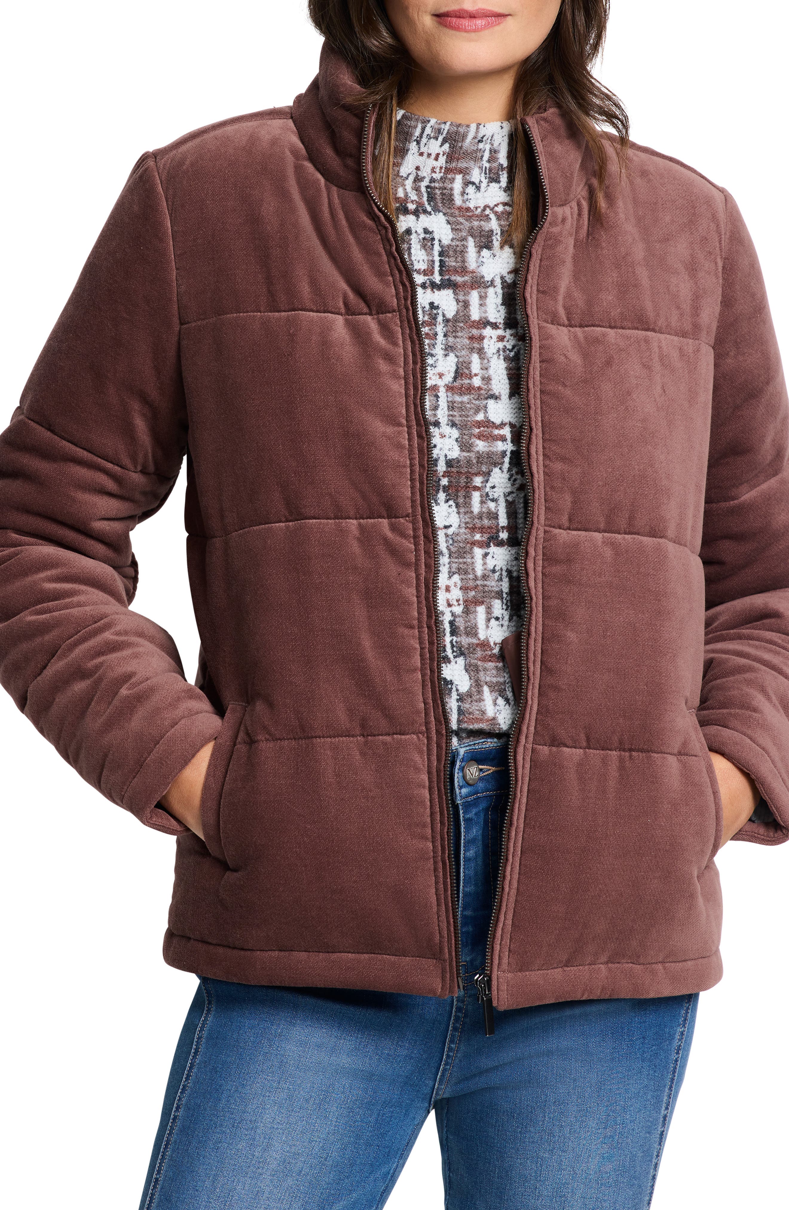 NIC+ZOE Velvet Puffer Jacket