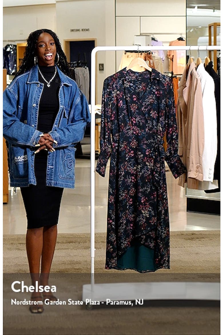 Floral Long Sleeve Wrap Shirtdress video