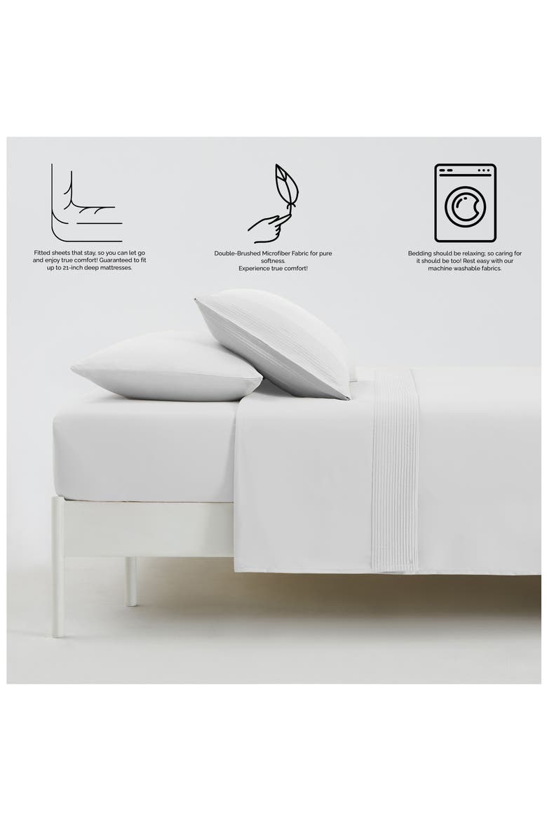 Premium Collection Pleated Extra Deep Pocket Sheet Set, Alternate, color, BRIGHT WHITE