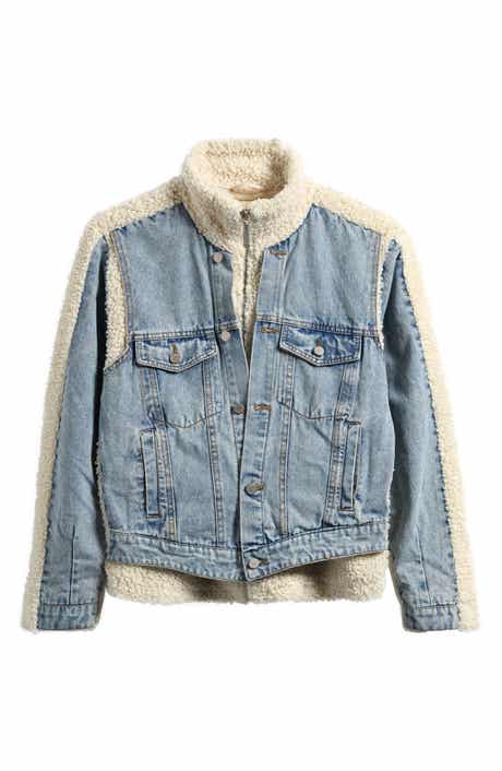 BLANKNYC Kids' Faux Shearling & Denim Jacket