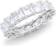 HauteCarat Princess Lab Created Diamond Eternity Ring