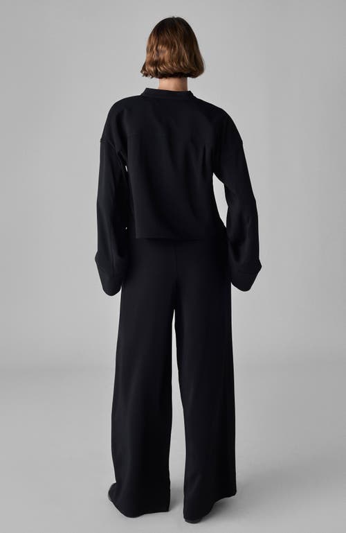 Co Cropped Button Front Shirt In Black