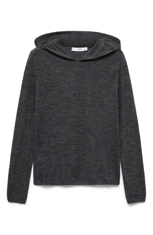 Mango Hooded Sweater In Charcoal