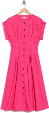 Calvin Klein Pintuck Fit and Flare Shirtdress
