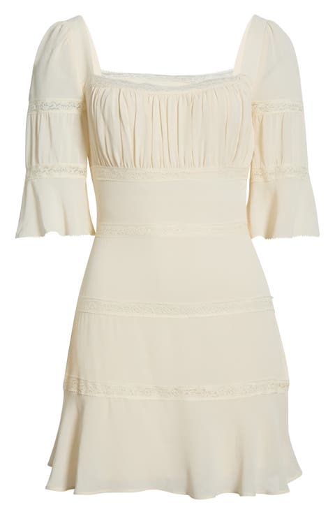 Claribel Lace Inset Bell Sleeve Minidress