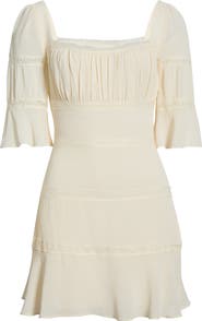 Reformation Claribel Lace Inset Bell Sleeve Minidress