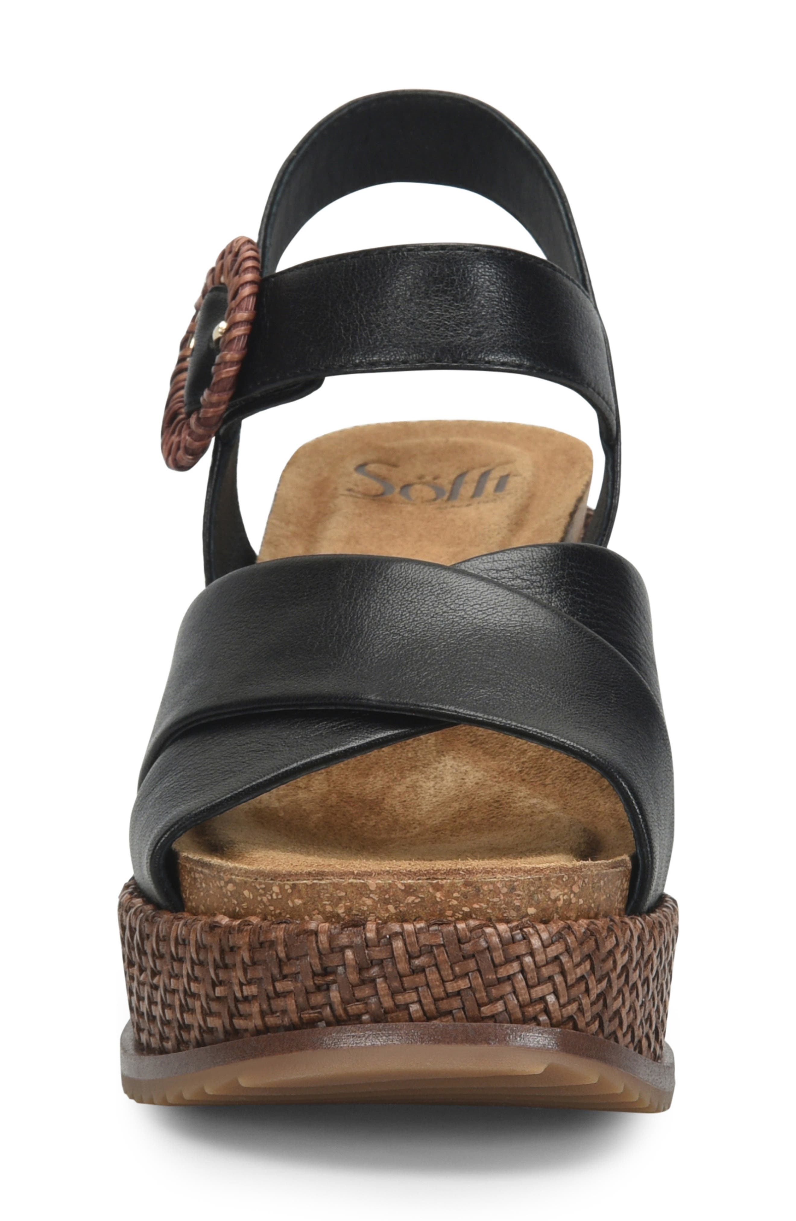 Söfft Dorathy Slingback Platform Wedge Sandal, Alternate, color, Black
