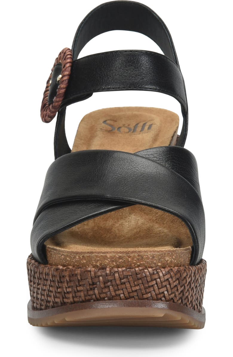 Söfft Dorathy Slingback Platform Wedge Sandal, Alternate, color, Black