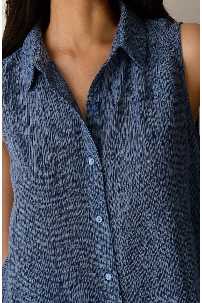 Classic Sleeveless Button-Up Shirt, Alternate, color, CORNFLOWER