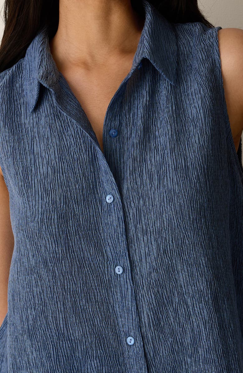 Eileen Fisher Classic Sleeveless Button-Up Shirt, Alternate, color, Cornflower