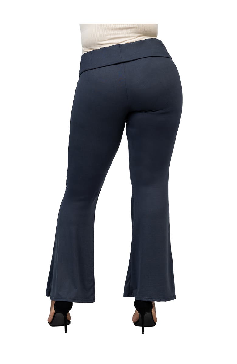 24seven Comfort Apparel Bell Bottom Foldover Waist Sweatpants, Alternate, color, Charcoal